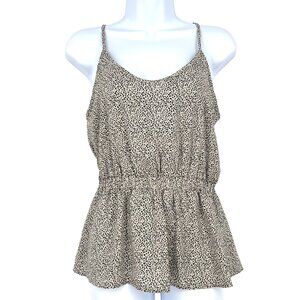 Sienna Sky Leopard Print Sleeveless Peplum Tank Blouse Top Size Small NWT